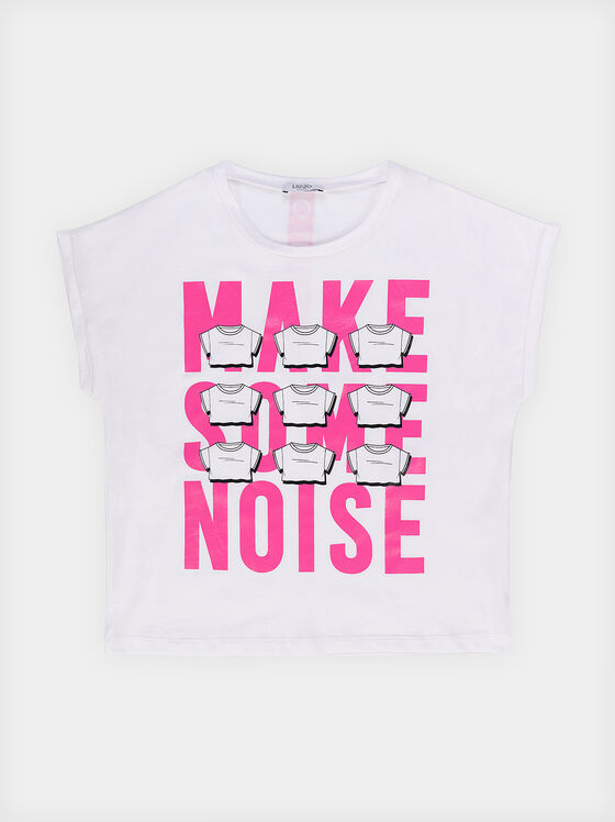 Бял т-шърт с атрактивен принт - 1