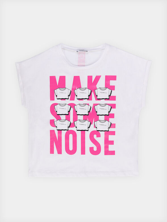 White T-shirt with attactive print - 1