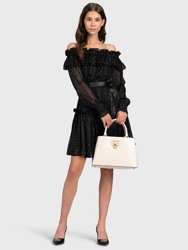 Black dress with polka dot print - 5