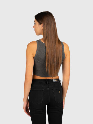 Ribbed knit cropped tank top - 3