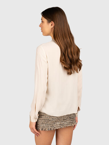 Blouse with V-shaped neckline and logo - 3