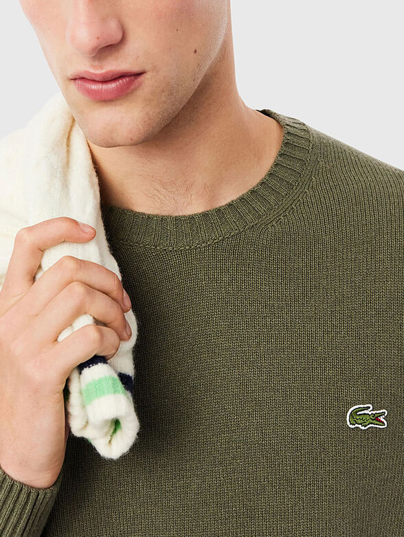 Crew neck green sweater - 4