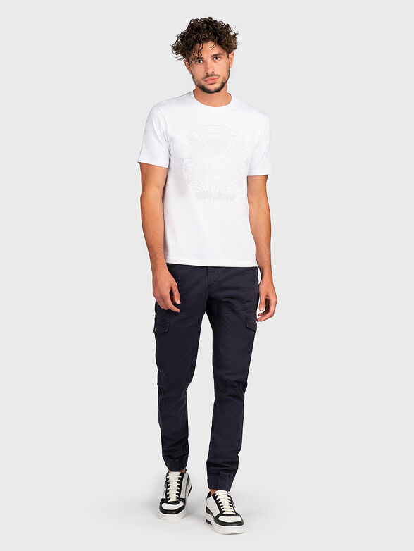 TS153 white cotton blend T-shirt with print - 6