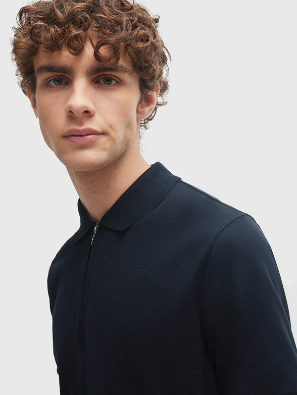 Cotton polo shirt in dark blue colour - 4