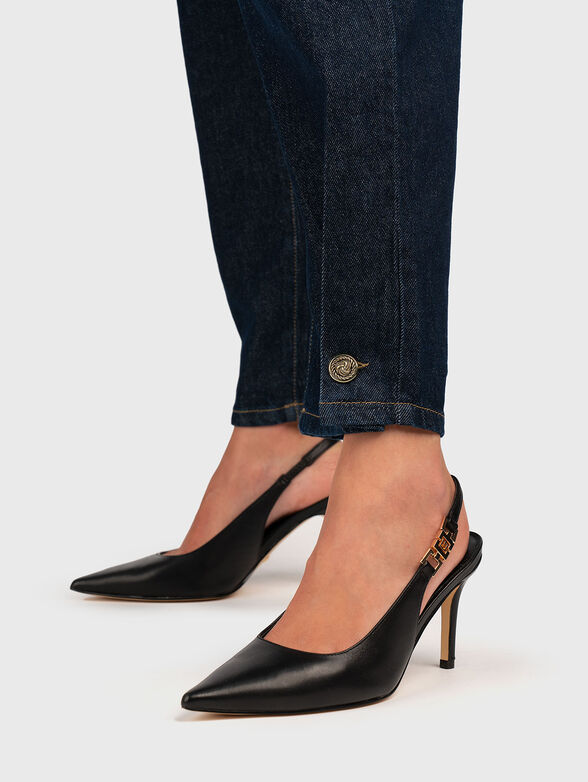 High waisted jeans with logo detail - 5