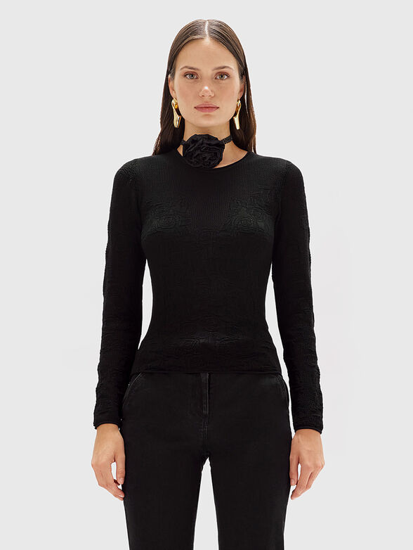 Floral lace stitch sweater - 1