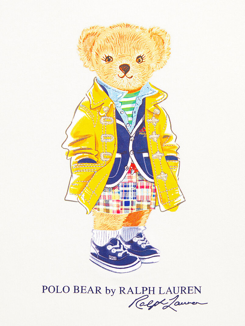 White cotton T-shirt with Polo bear print - 3