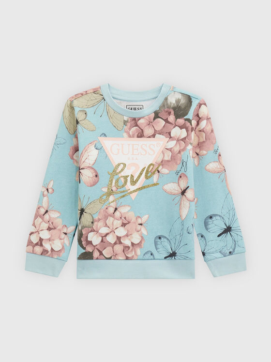 Sweatshirt with floral print and logo - 1