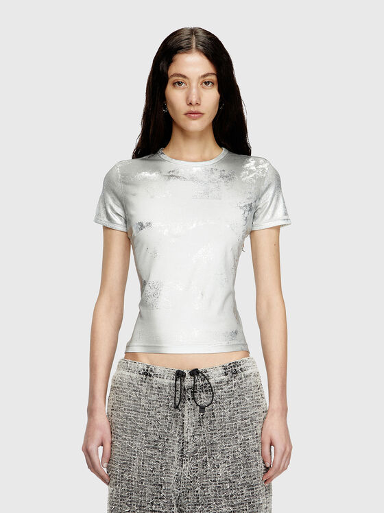 Тениска T-UNCUTIE-LONG-Q5 с металически ефект - 1