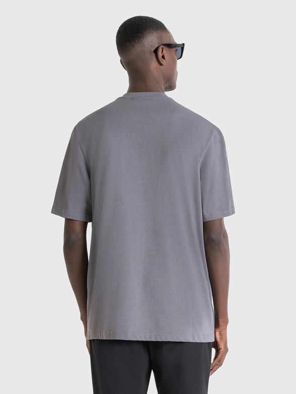 Grey T-shirt with mini logo embroidery - 2