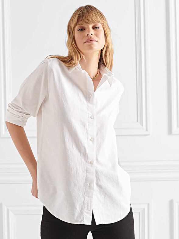 Linen shirt with long sleeves  - 1