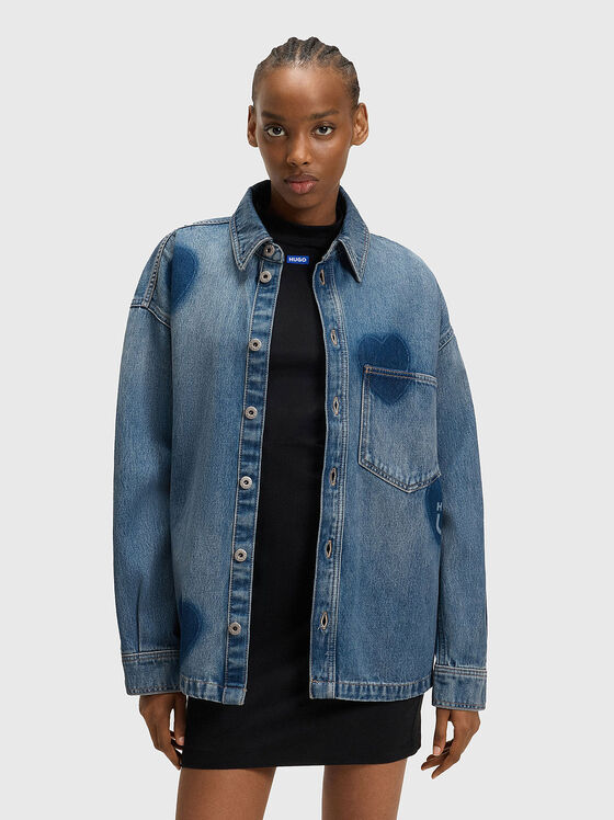 Дънково яке с износен ефект - 1