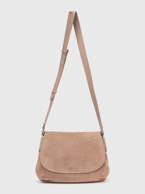 Suede crossbody bag with logo - 1