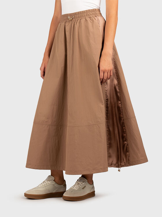 Midi skirt with elastic waist - 1