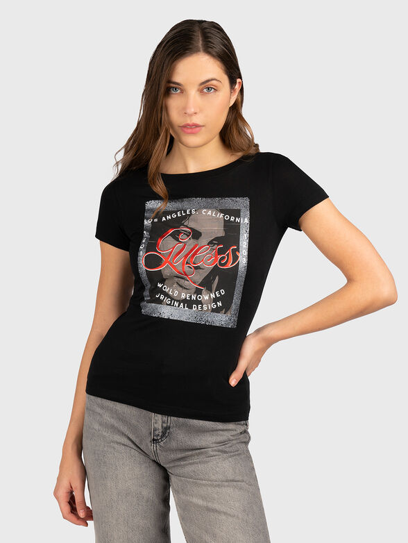 Black T-shirt with print - 1