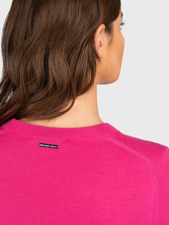 Wool blend sweater with accent buttons - 3