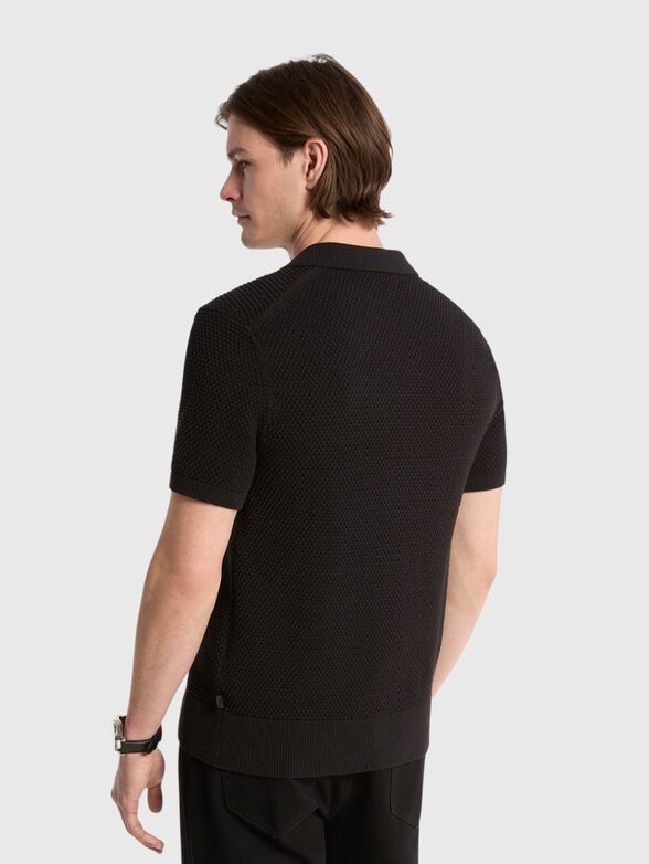 Knitted polo shirt with raised texture - 2