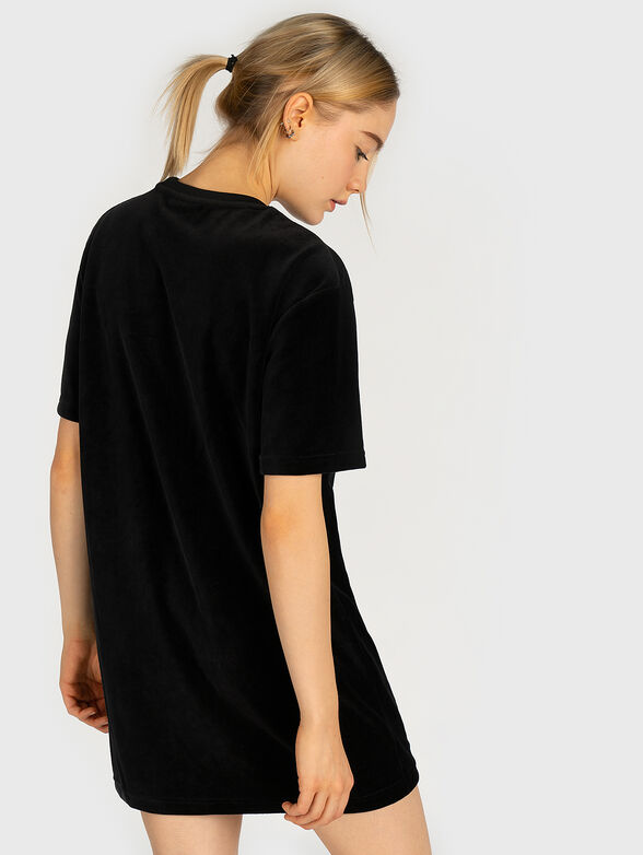 Velvet tee dress with logo embroidery - 3