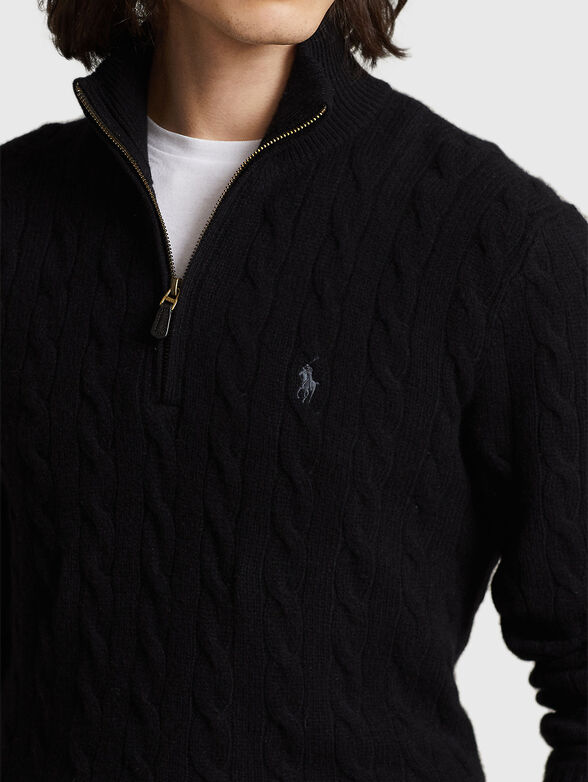 Sweater with zip and logo embroidery - 4