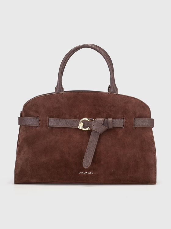 Big suede bag with leather details - 1