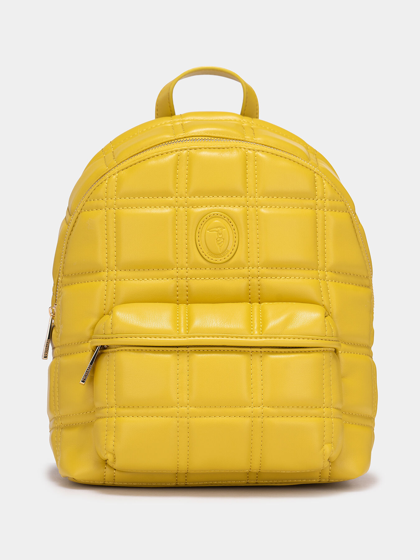 ALYSSA Yellow backpack with quilted effect brand TRUSSARDI Globalbrandsstore en