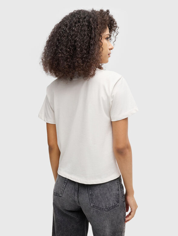 Cotton T-shirt with oval neckline - 3