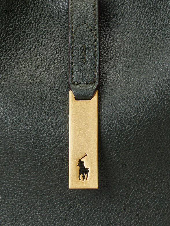 Logo detail leather hobo bag  - 6
