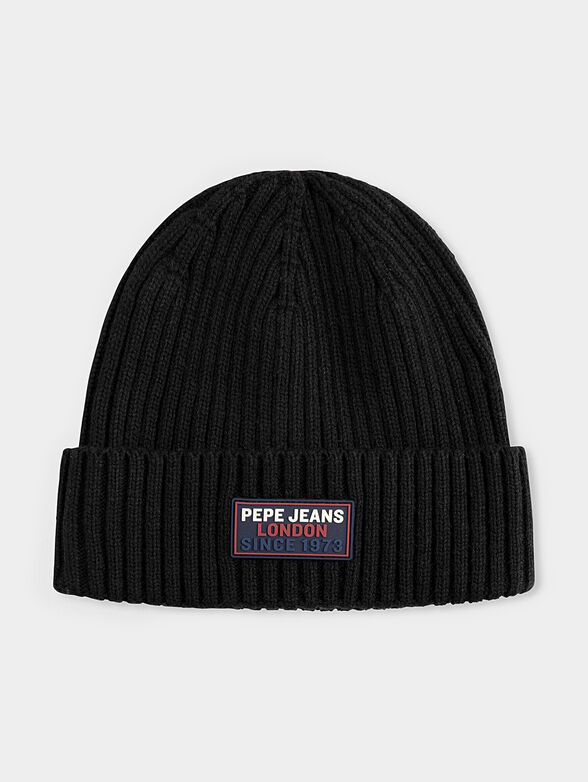 HAYES knitted hat with rubberized logo detail  - 1