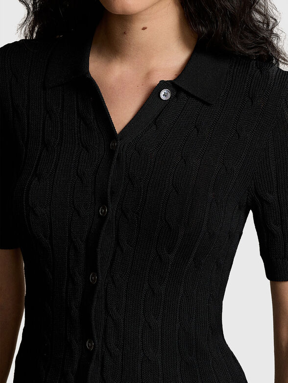Black cardigan with short sleeves - 3