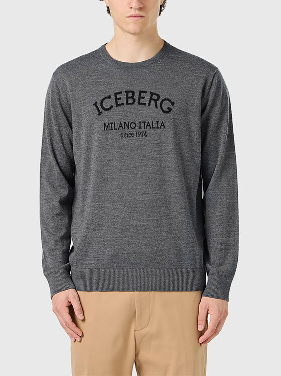 Crew neck sweater with logo - 1