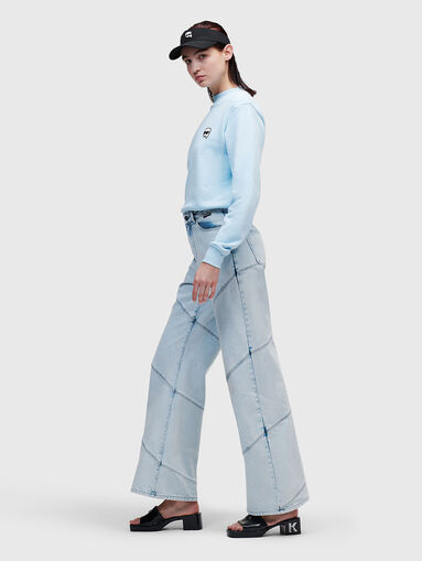Light blue jeans with wide legs - 4