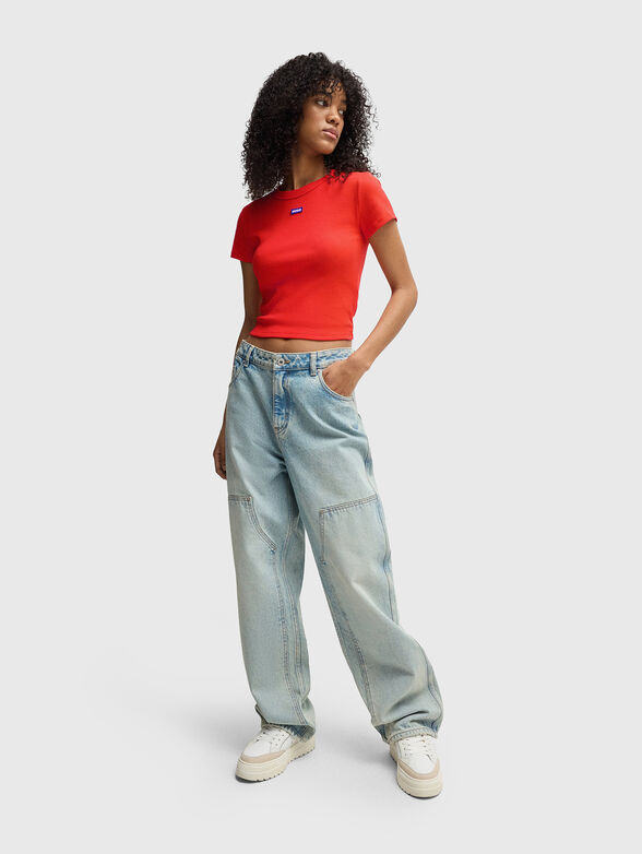 Cropped ribbed T-shirt - 2