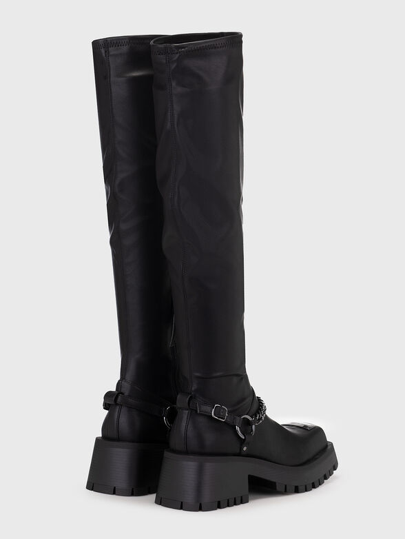 Eco leather boots with metal accent - 4