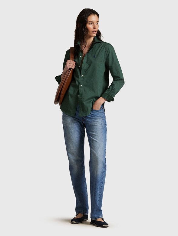 Cotton shirt with logo embroidery - 2