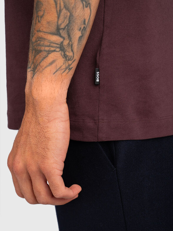 Cotton T-shirt with oval neckline - 3