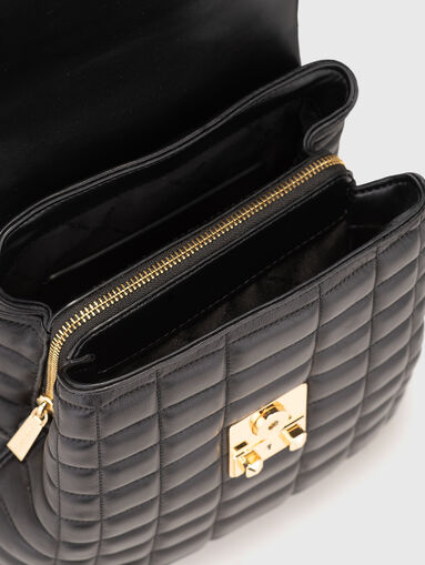 Leather backpack with quilted effect - 5