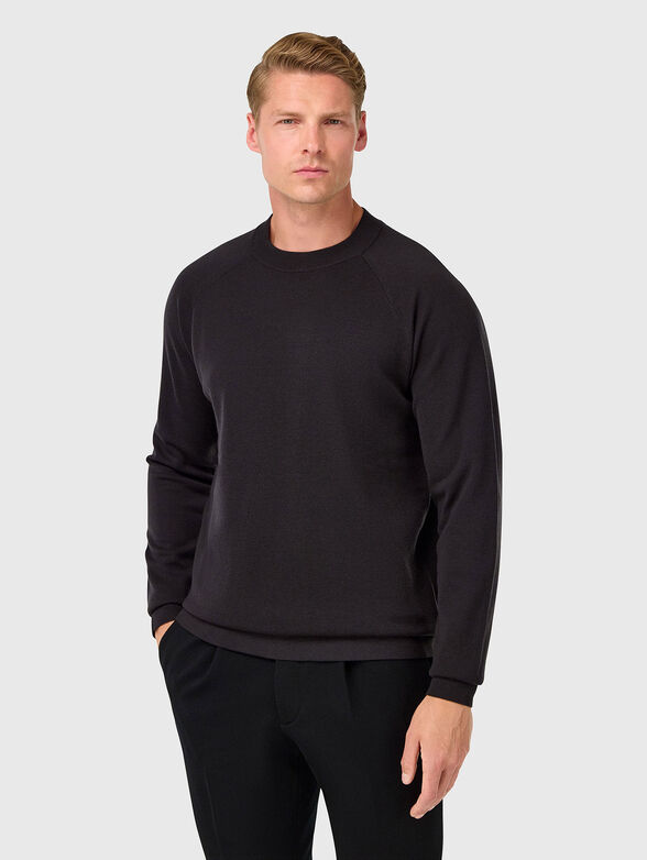 Wool sweater in dark brown - 1