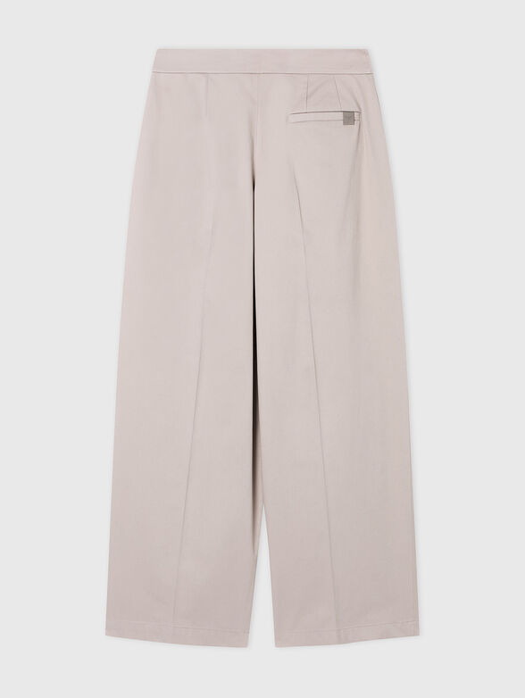 Brushed cotton trousers with pleats - 3