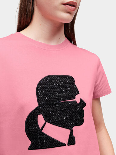 Branded T-shirt with boucle logo - 4