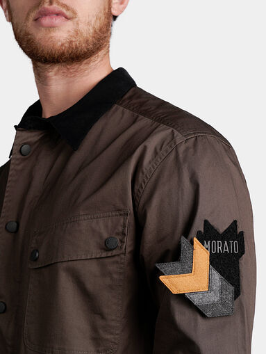 Military style shirt with velvet collar - 3