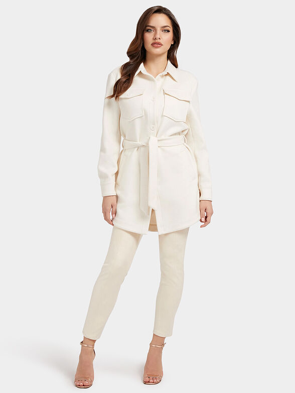 AMBRE white wool blend coat - 2