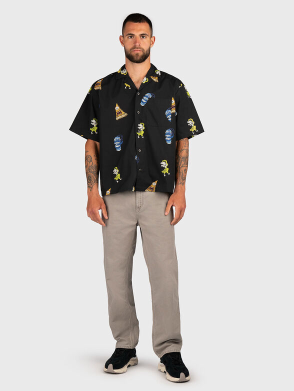 Short sleeved cotton shirt with print - 2