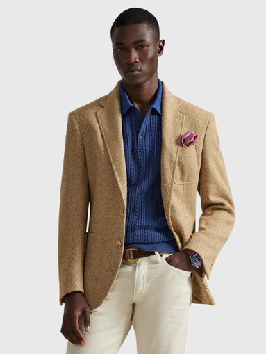 Cotton polo shirt with herringbone knit - 5