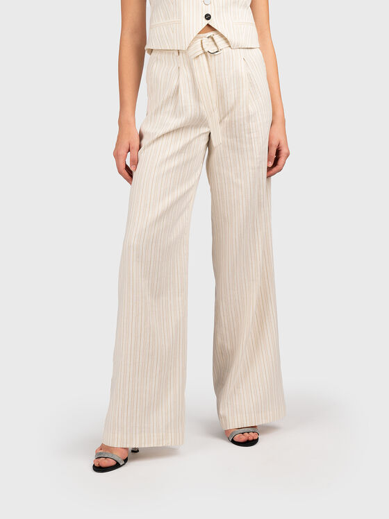 Striped trousers with belt - 1