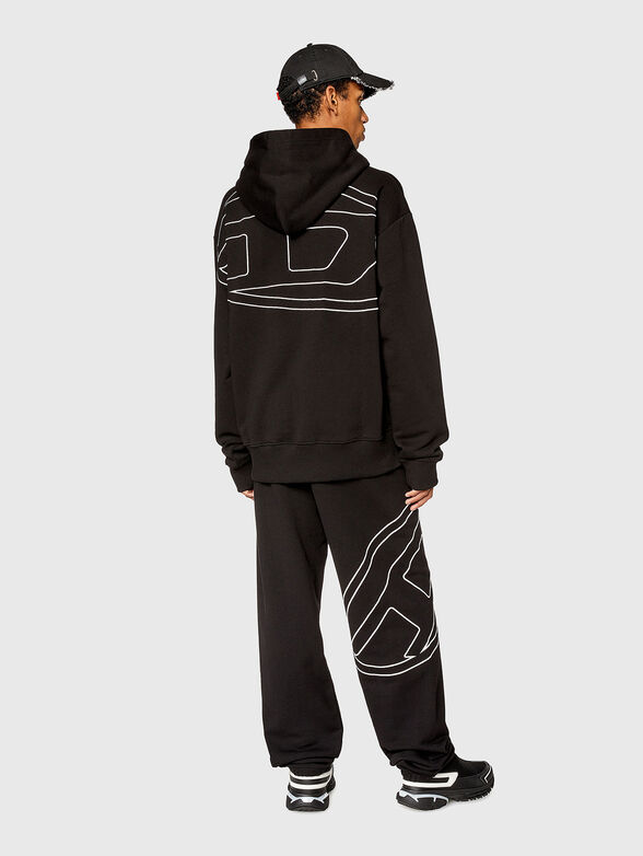 Logo-embroidered black sweatshirt  - 2