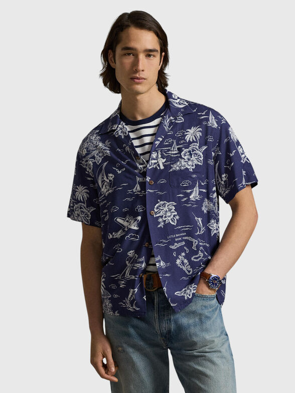 Viscose shirt with accent print - 1