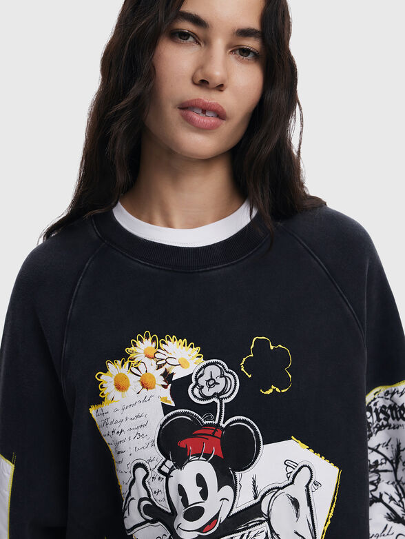 MINNIE cotton sweatshirt with oval neckline - 4