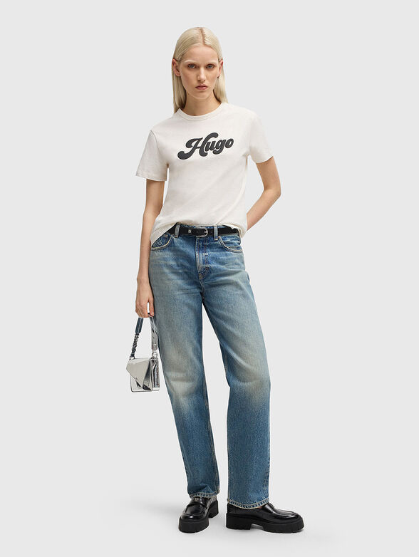 Cotton T-shirt with oval neckline - 2