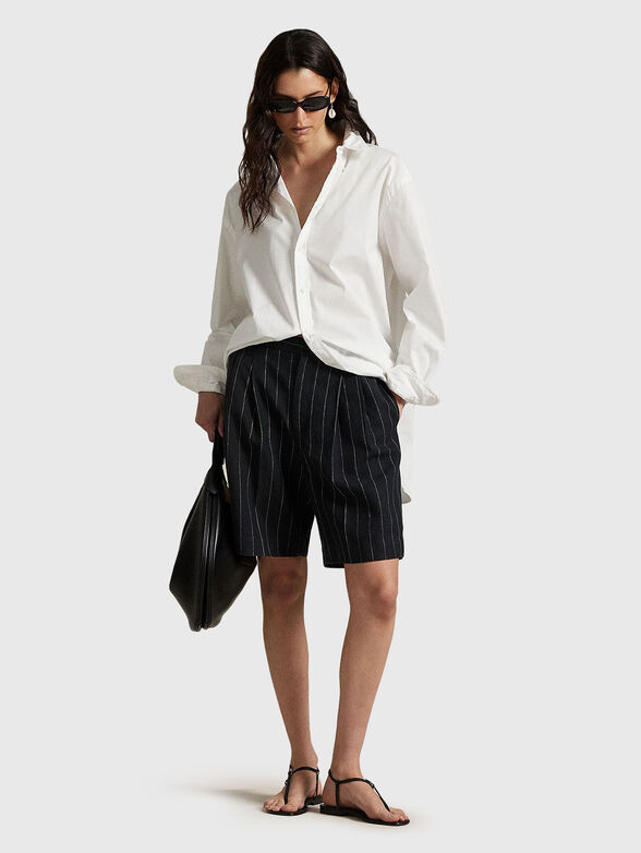 Micro striped woven bermuda shorts - 4
