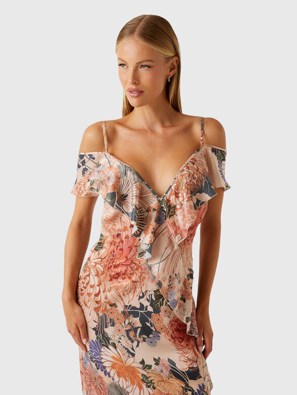 Floral-print dress with ruffles - 3